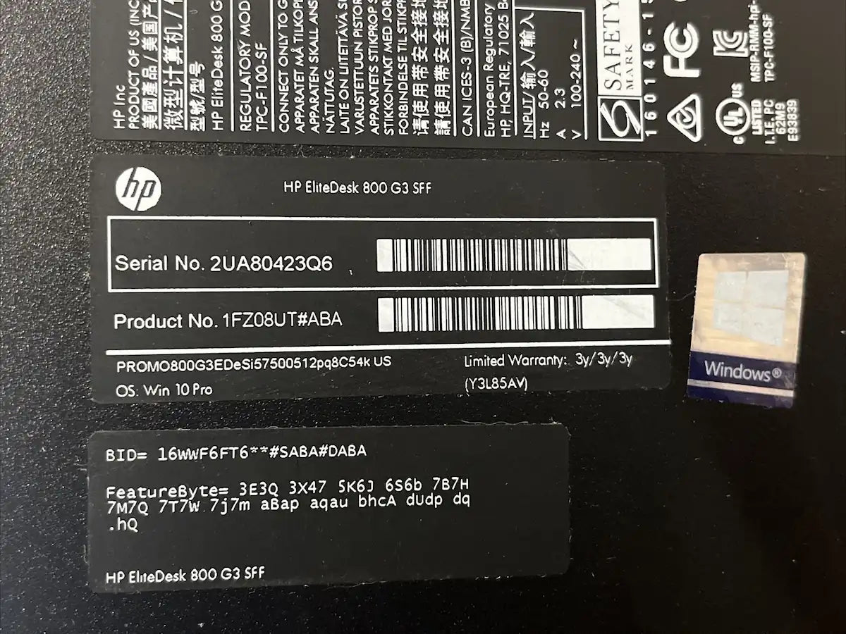 HP MINI CASE DESKTOP SFF 800 G3 I5 7TH 8GBRAM 500HDD 3