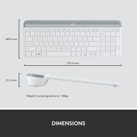 Logitech MK470 Slim Wireless Combo - White